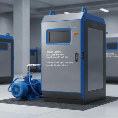 Capacidad de filtración 1000 litros por hora Sistema de filtro de refrigerante CNC Potencia de la bomba 075 a 3 KW Torre de extracción Tipo No tienen solución de filtración industrial